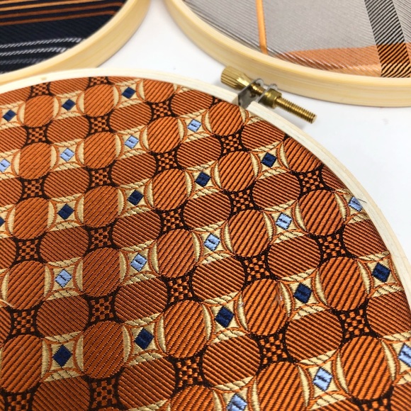 Necktie wall hanging set, orange and navy blue - Picture 4 of 8